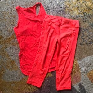 Bright Pink Orange Workout Set (13)